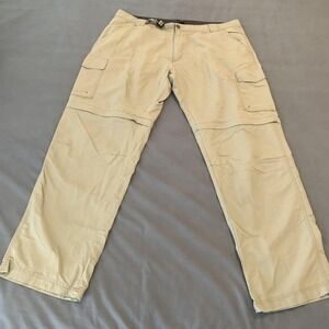Pacific Trail Cargo Pants Mens 39x31 Beige Nylon Convertible Hiking Zip Off